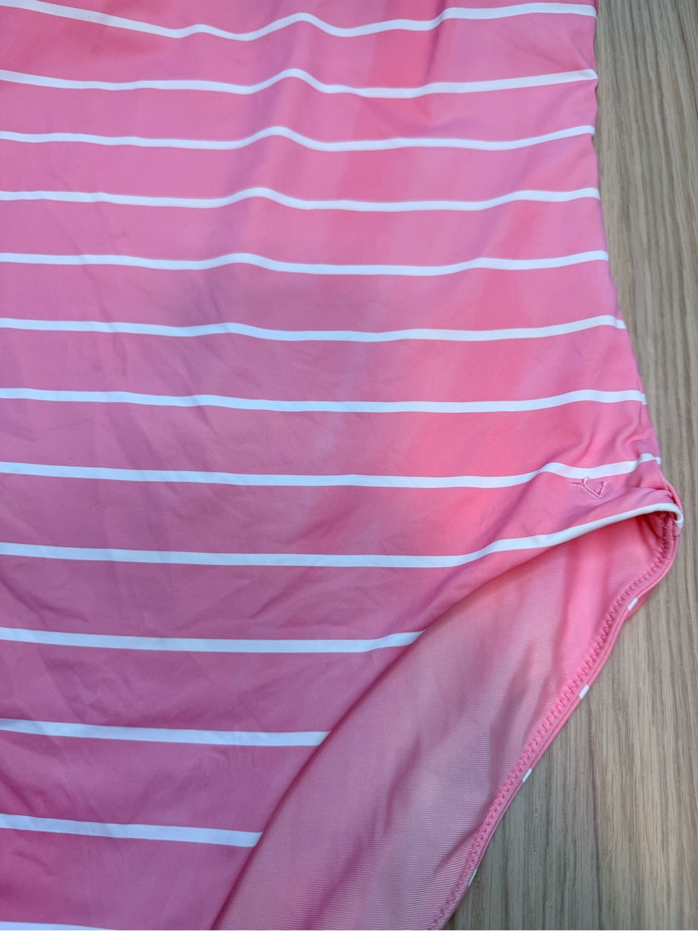 VINEYARD VINES One Piece Striped Pink White Square Neck Swimsuit Size Medium - Picture 8 of 11